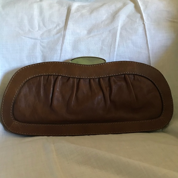 Fifty Four Fossil Brown Leather Clutch - Picture 1 of 8
